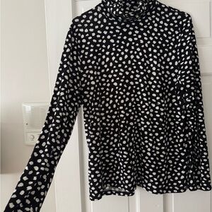 J. Crew Black and White Patterned Blouse